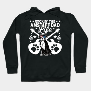 Rockin The Amstaff Dad Life Dog Lover Guitar Musician Hoodie